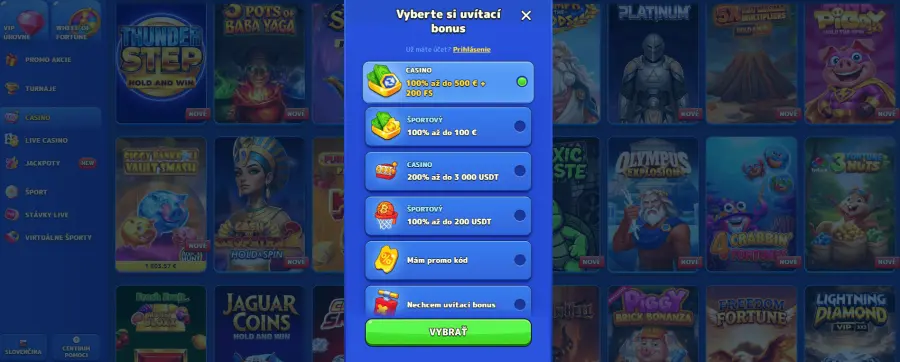 Bonus za registraciu bez vkladu main